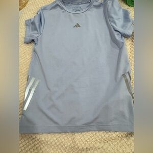 Adidas Kids Sky Blue Tee with Silver Accents